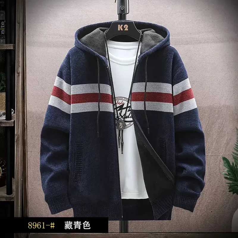 Winter Fashion Trend With Thick Fleece and Warm Hooded Jacket For Men's Casual Loose Sports Plus Large Size High-Quality Sweater