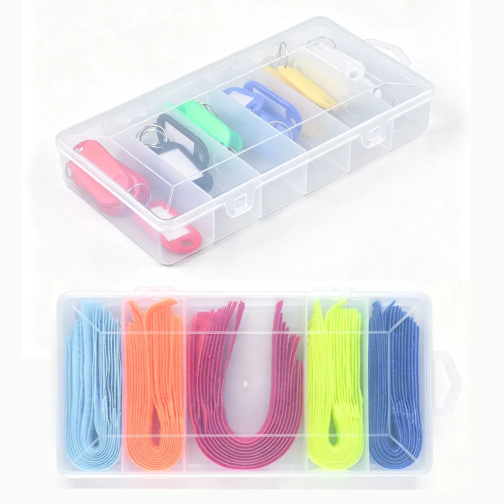 50PCS/30PCS Velcro Adhesive & keychain,Multi color storage boxed home use