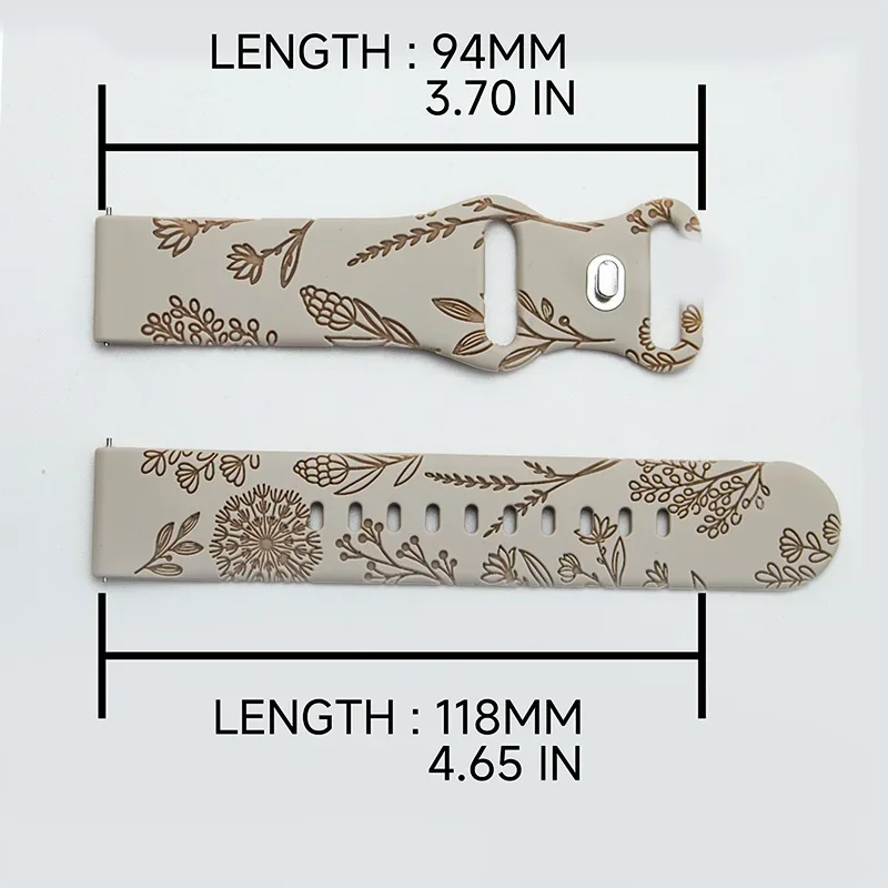 Two-tone Silicone Band Engraved Strap for Samsung Galaxy Watch 7/6/5/4/Active 2 40mm 44mm/Watch 5 Pro 45mm/Watch 3 41mm Straps image 4