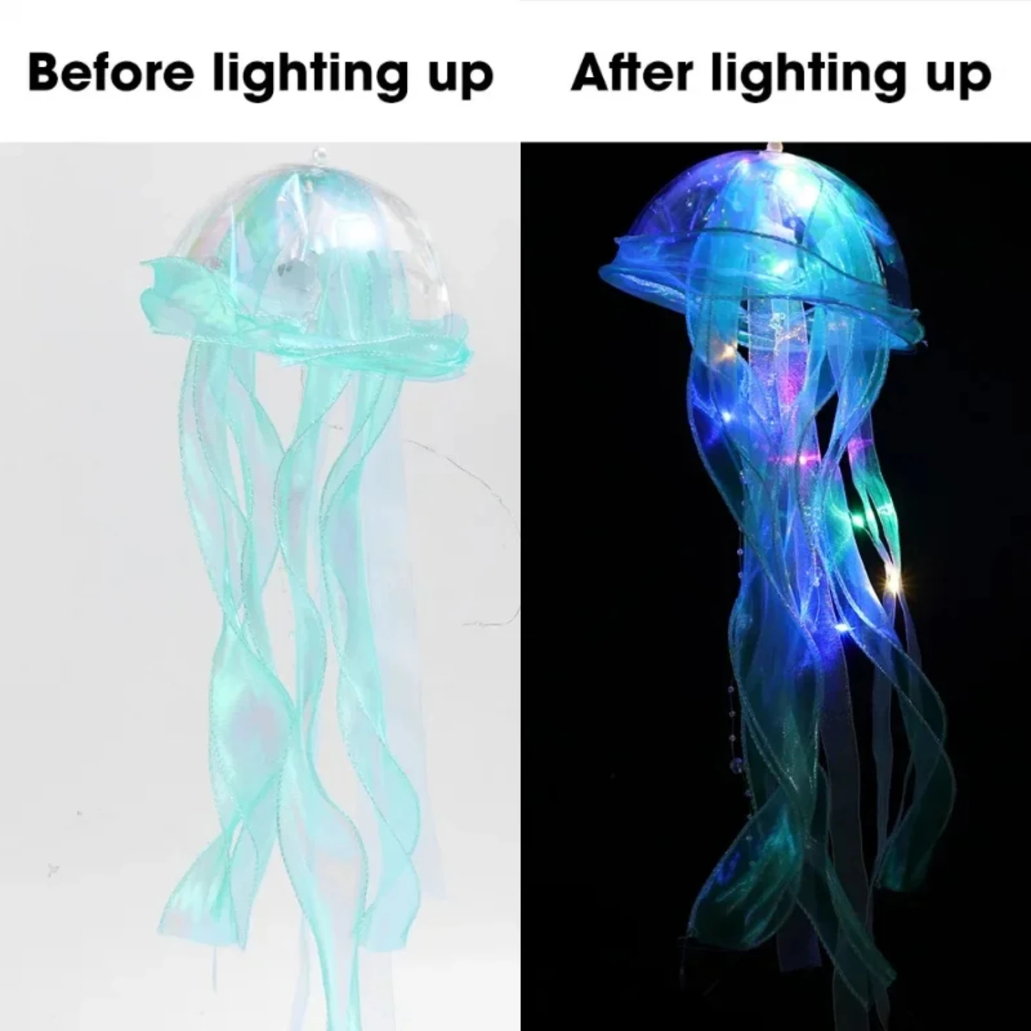 Jellyfish Pendant Atmosphere Light Creative Lamp Hanging Decoration Ambiance Lamp Bedroom Nightlight Party Festival Decorative