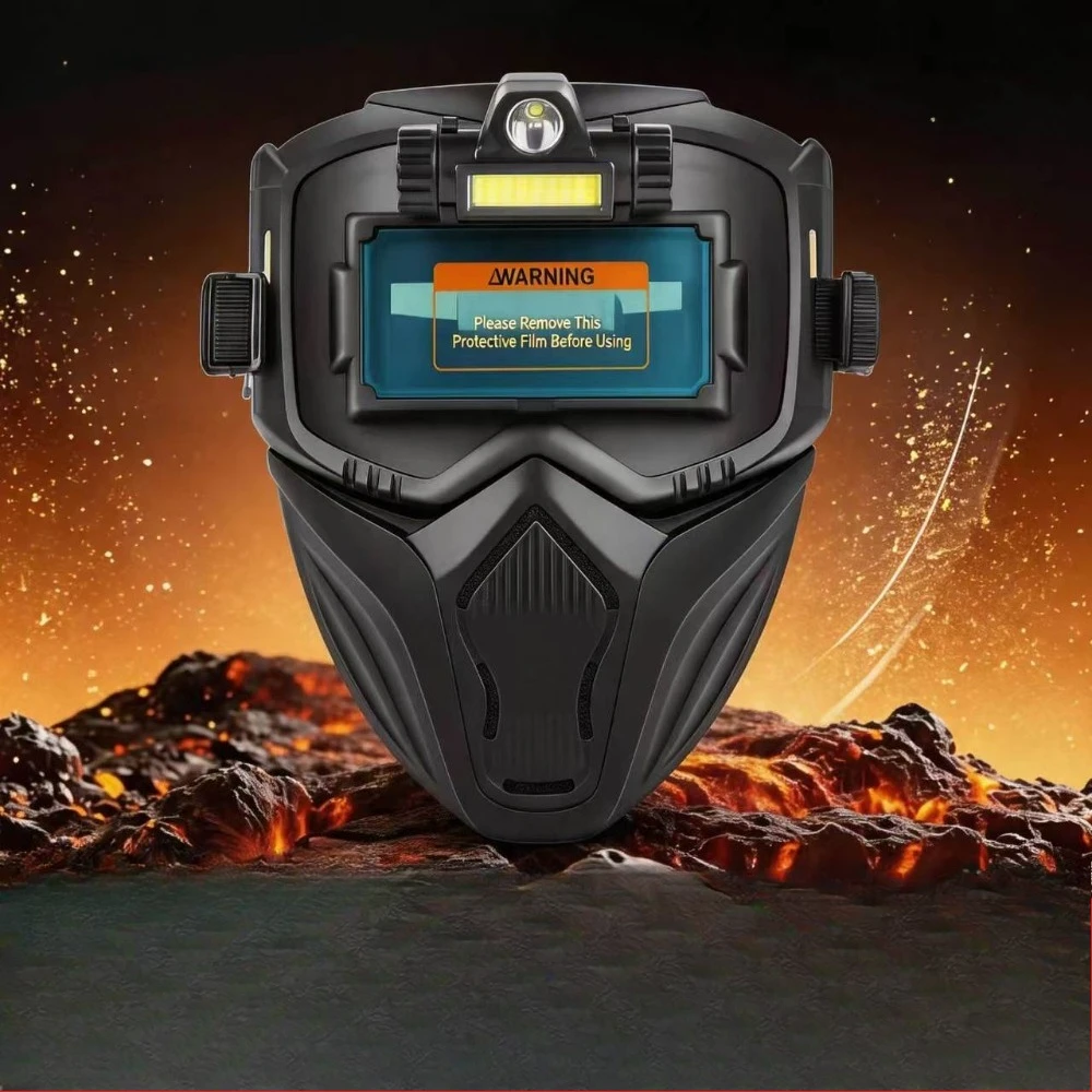 Auto-Darkening Welding Helmet, Integrated Full-Face Anti-Glare Heat Radiation Protective Mask for Welder Welding DIY Repair