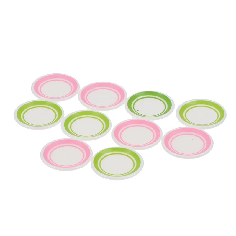 5Pcs/Set Dollhouse Colorful Dinner Plates Doll Durable Mini Food Dishes Tableware Miniature Doll House Accessories Kitchen Toys