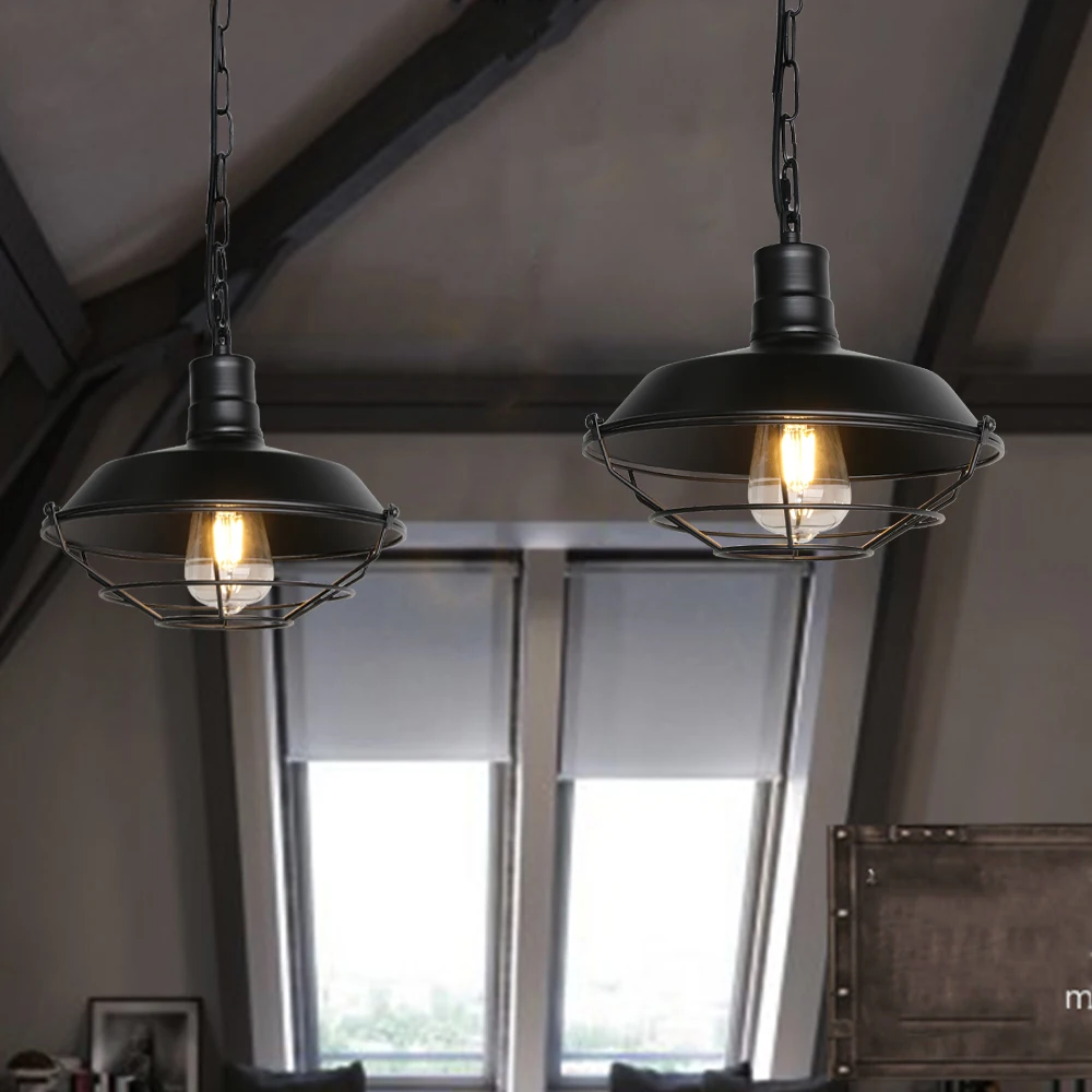 Amerykański Retro Loft wisiorek światła przemysłowe Vintage żelazna lampa wisząca Nordic Chanderlier LED E27 kryty Bar wystrój salonu