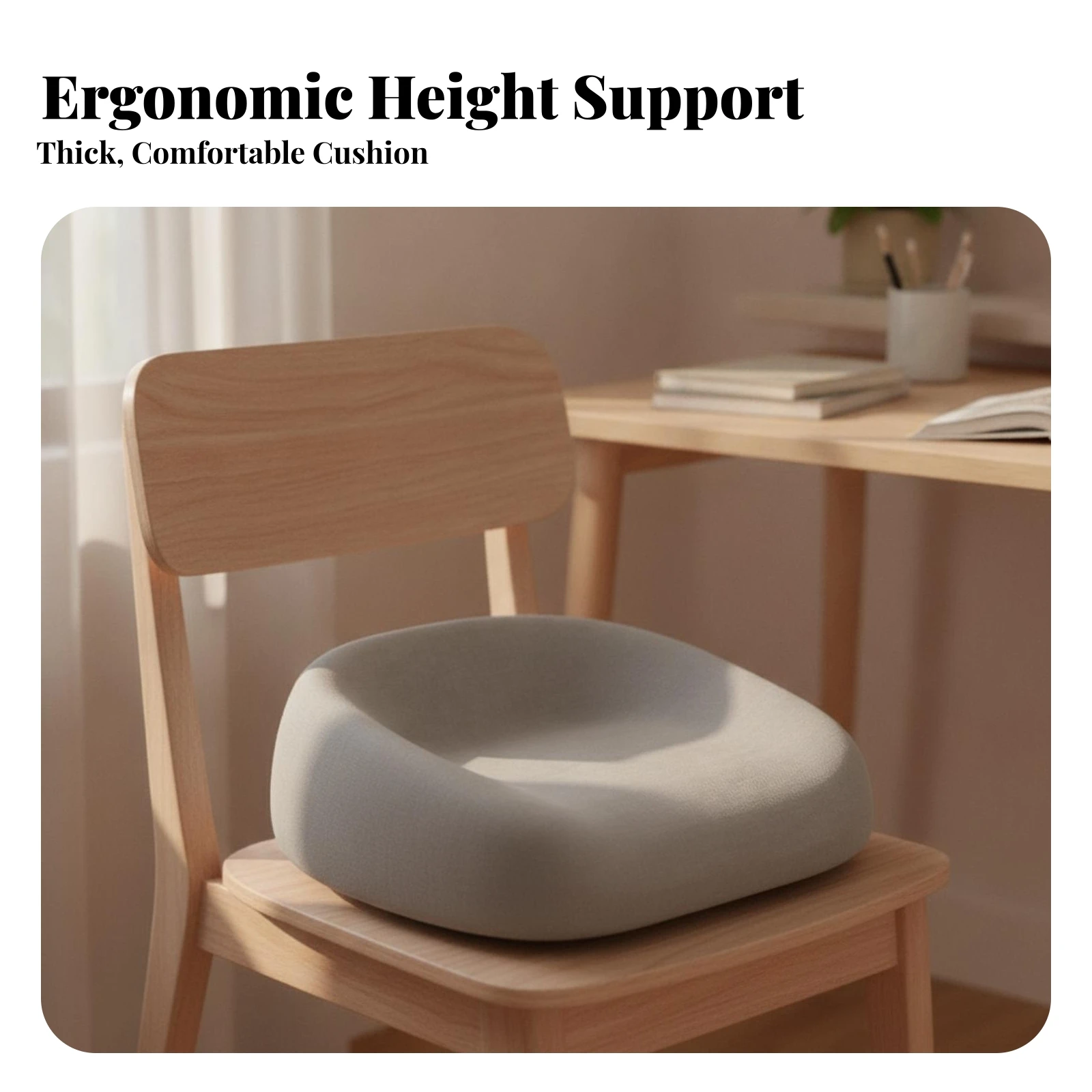 Booster Seat Cushion Ergonomic Contoured Booster Cushion Supportive Padded for Children, Dining Table, Study Desk