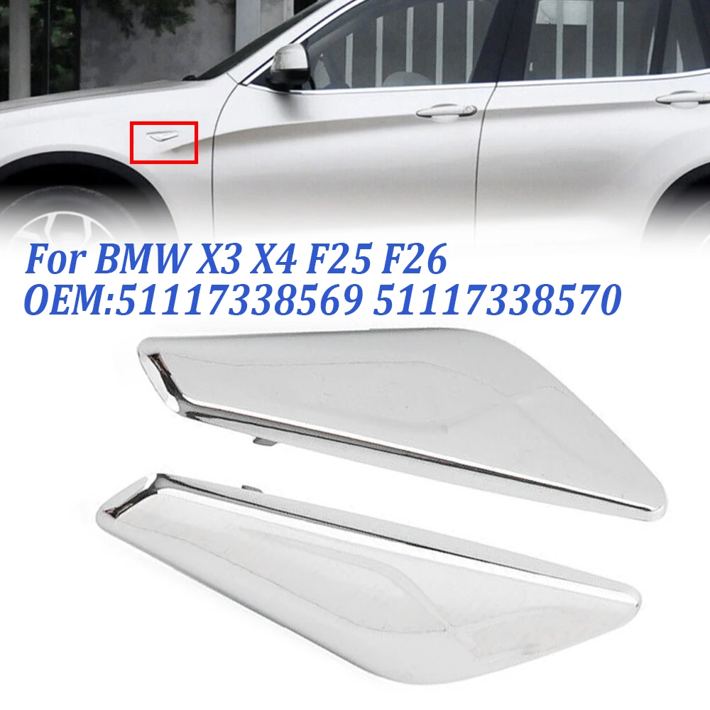 For BMW X3 F25 X4 F26 2013-2017 Front Fender Right Left Side Chrome Trim Finisher Marker Replacement 51117338569 5111733857