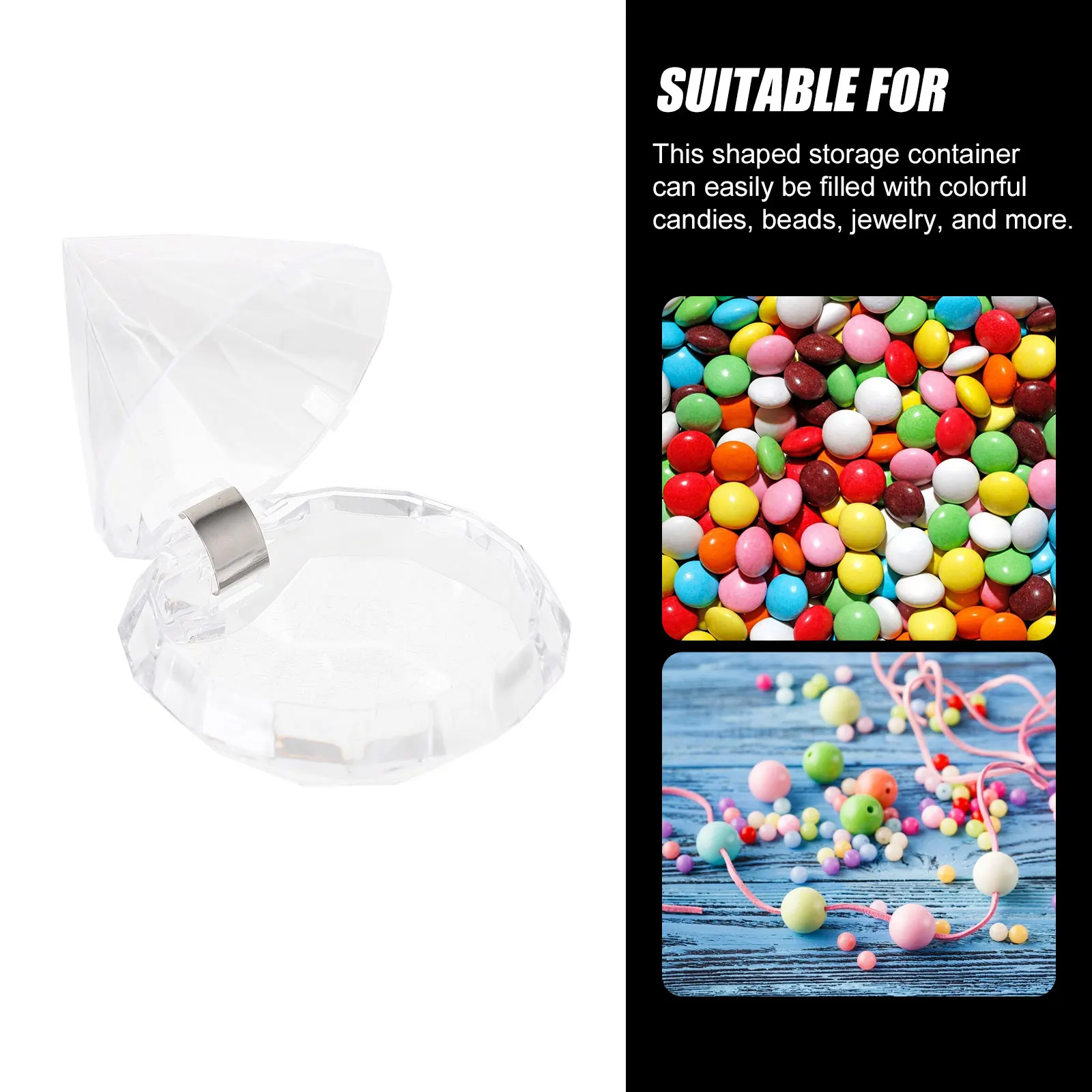 

12 Pcs Plastic Boxes Candy Storage Container Transparent Bride Christmas Gift Sugar Case Party Supplies Home