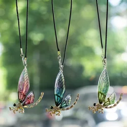 New Transparent Wing Dragonfly Car Pendant Alloy Cute Dragonfly Personality Auto Rearview Mirror Pendant Couple Car accessories