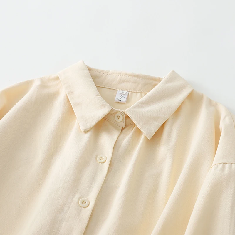 المرأة القطن الخالص طويل Sve irt موسم الربيع اللون عارضة Sle Faionable ملابس داخلية نسيج القطن #2