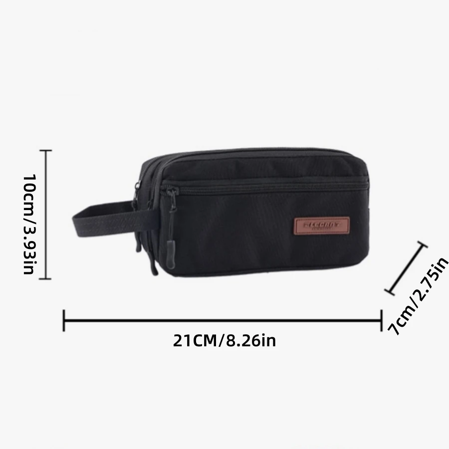 Portable Oxford cloth pencil bag Three-layer large-capacity office desk storage bag Multifunctional school supplies stationery