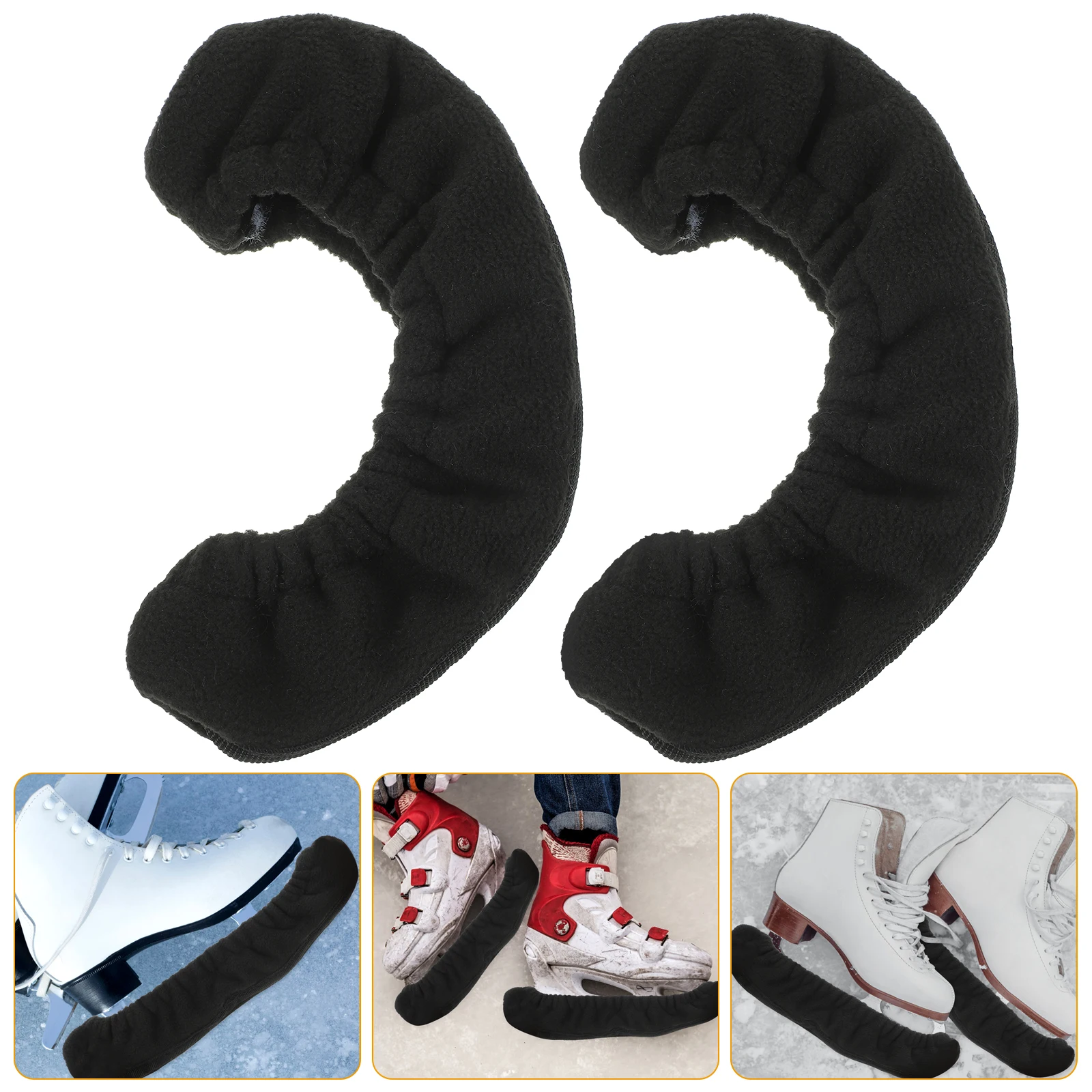 

Skate Guards Ice Skating Blade Protector Fleece Lined Lightweight Wear Resistant for Figure Skates Black 28