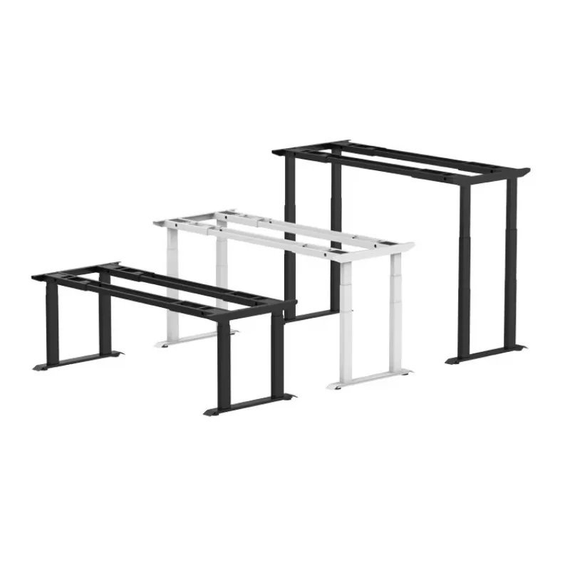 

Heavy Duty Adjustable Height Electric Sit Stand Desk Frame Four Legs Workbench Home Office