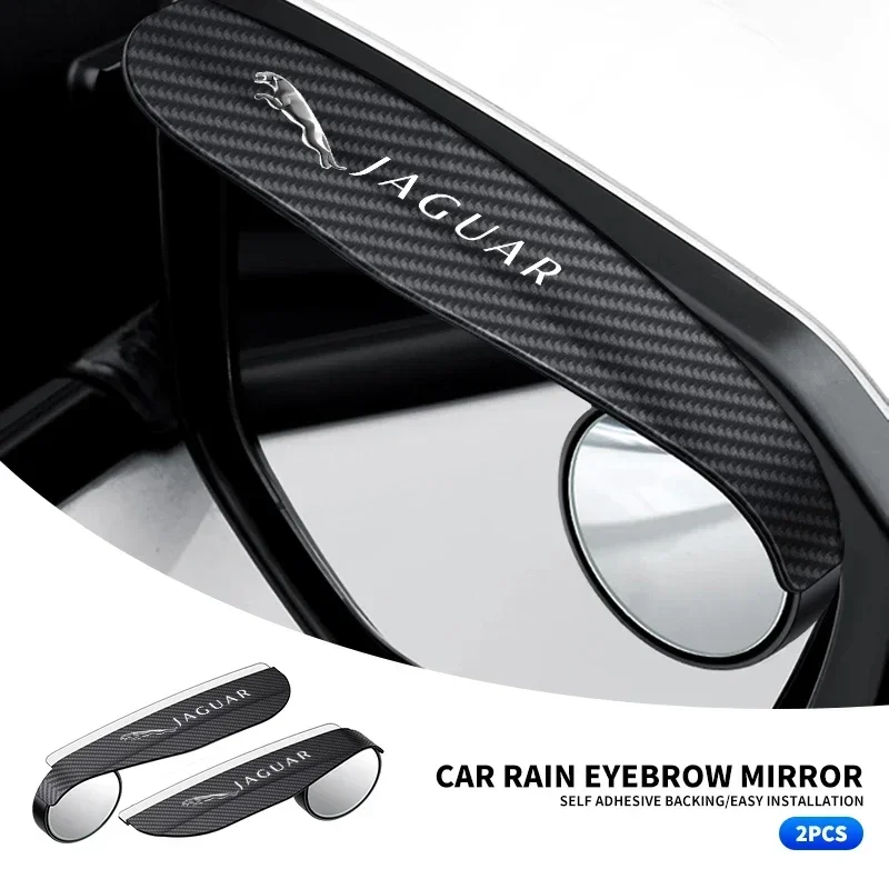 

2PCS Car Rearview Mirror Rain Eyebrow Visor Small Round Mirror For Jaguar E-Pace I-Pace X-Type XFR XE XF XJ F-Type F-Pace XKR