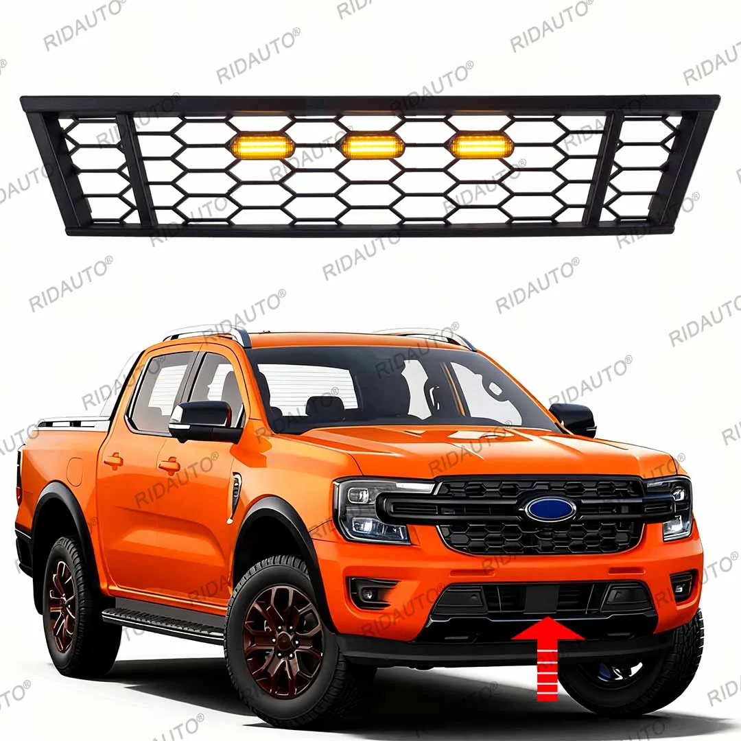 

For FORD RANGER Wildtrak 2023-2025+ Lower Mesh Grille Small Front Bumper Grille Pickup High Quality ABS Grills Truck Accessories