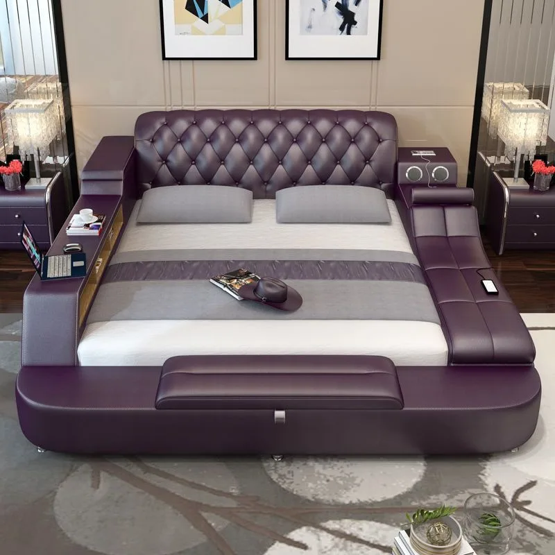 Comfortable Double Minimalist Bed Organiser Italian Luxury Sleeper Bed Frame Queen Headboards Upholstered Bedroom Accessories