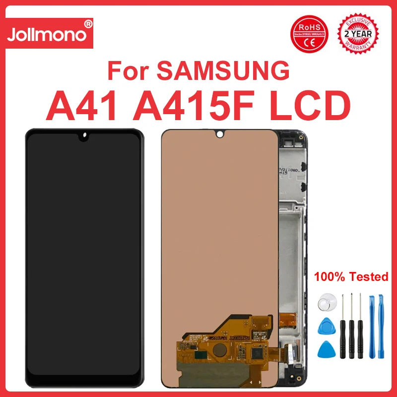 

Super AMOLED A41 Display Screen, for Samsung Galaxy A41 A415 A415F LCD Display Touch Screen Digitizer with Frame Replacement