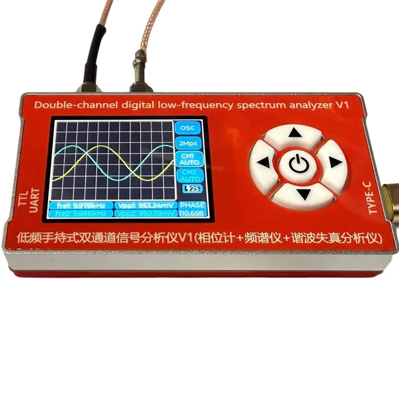 

ABJI-V1 Dual Channel Digital Low-Frequency Signal Analyzer 10Hz-800Khz Phase Meter+Spectrometer+Harmonic Distortion Analyzer