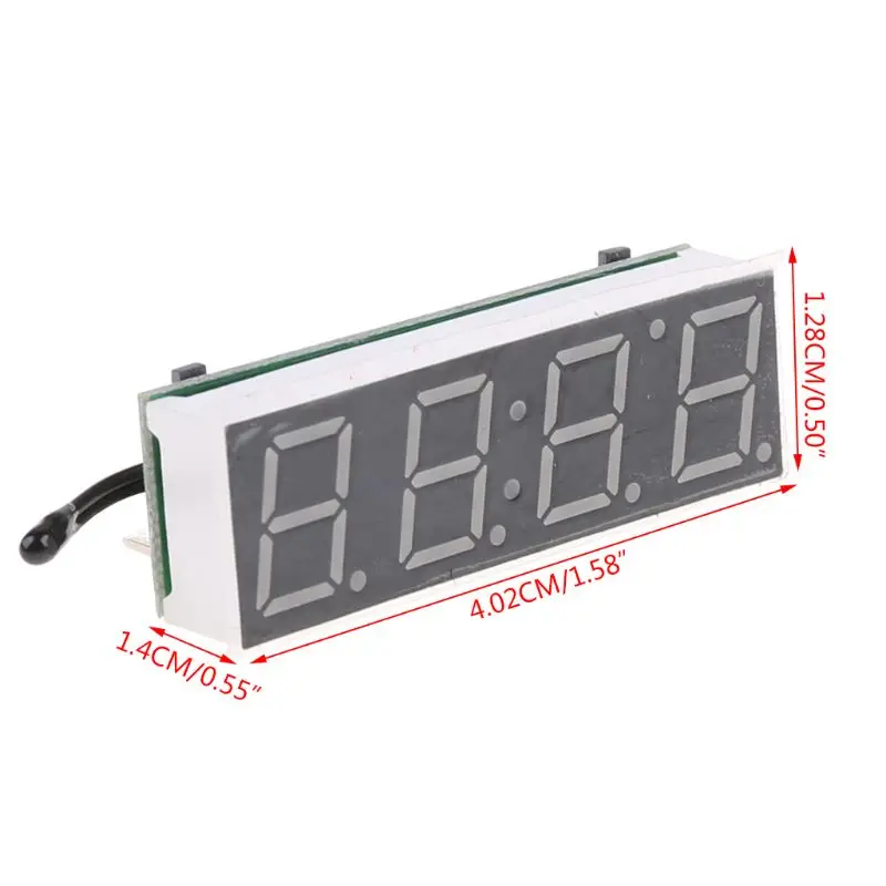 Mini Car Clock Thermometer Voltmeter 3 IN 1 LED Display Digital Timer Voltmeter