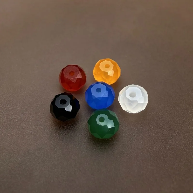 Natural agate plate beads cut face multi-color handmade DIY bracelet with beads