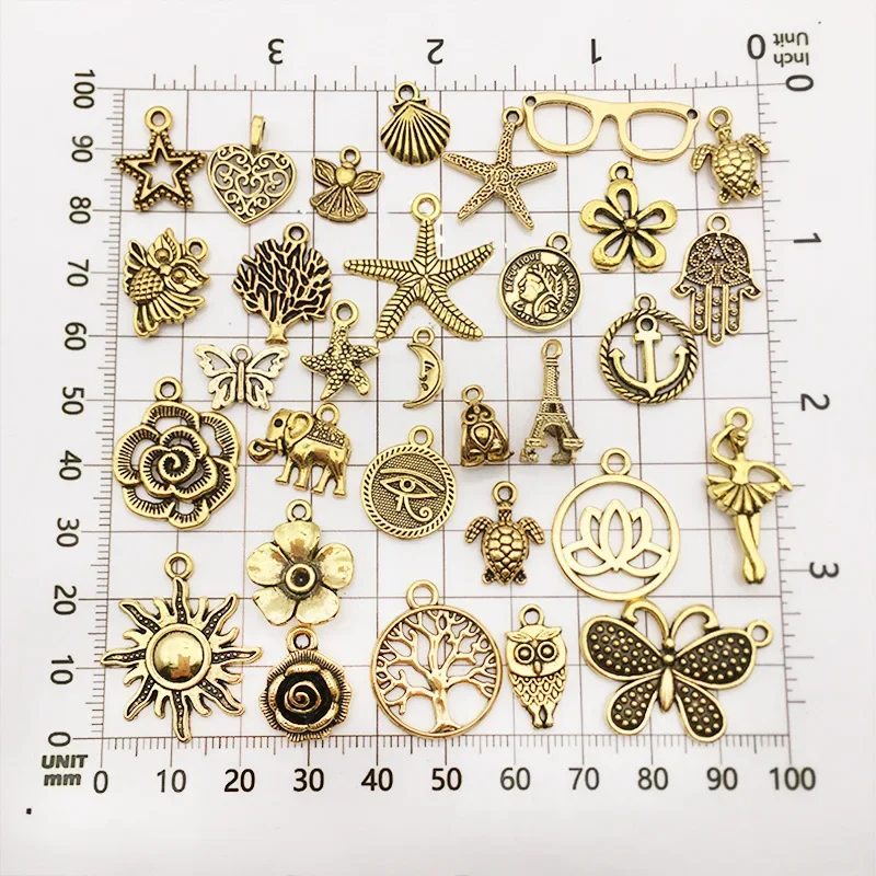 Tibetaanse Gold Kleur Vintage Retro Hart Vlinder Charm Voor Sieraden Maken Diy Handgemaakte Armband Oorbel Ketting Hanger Bulk