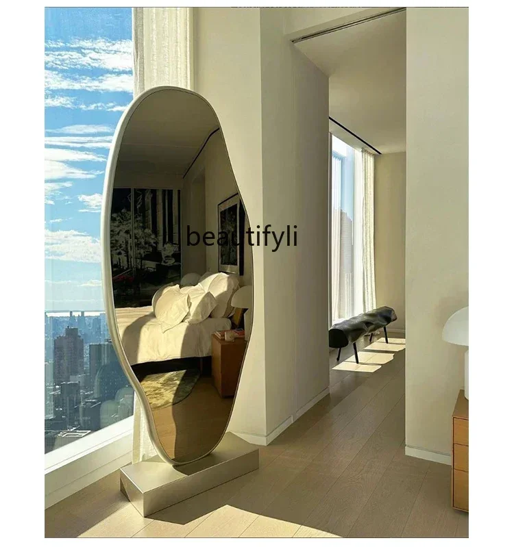 TTT French art light luxury design special-shaped clothing store vertical floor-to-ceiling full-length mirror living room decora