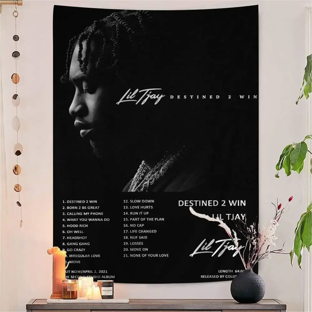 Lil Tjay Pop Rapper Printed Large Wall Tapestry Cheap Hippie Wall Hanging Bohemian Wall Tapestries Mandala INS Home Decor
