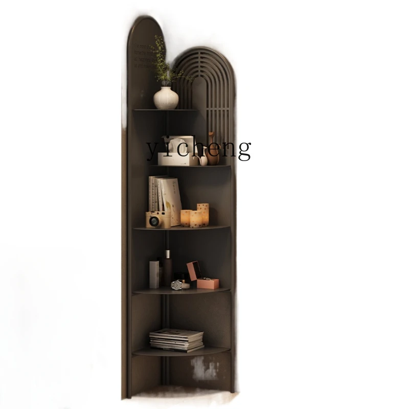 

ZC Living Room Triangle Corner Cabinet Storage Rack Floor Corner Bookshelf Corner Wall Storage Rack