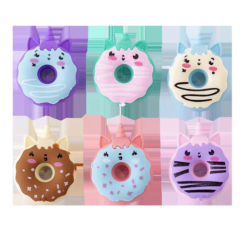 4 Pcs Cartoon Donut Rubber Eraser Cute Clean Pencil Eraser Student Stationery Wholesale