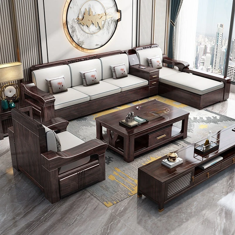 New Chinese style all solid wood, purple gold, sandalwood storage corner, noble consort sized living room, winter and summer