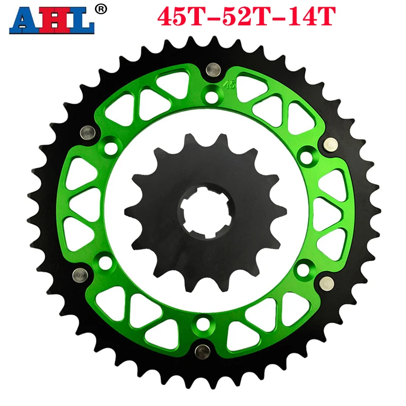 

520 Motorcycle 45T~52T 14T Front & Rear Sprocket For KAWASAKI KDX220R KLX300R KX500 KDX250 KDX200 KX250 KDX KX 250 500 220 300R