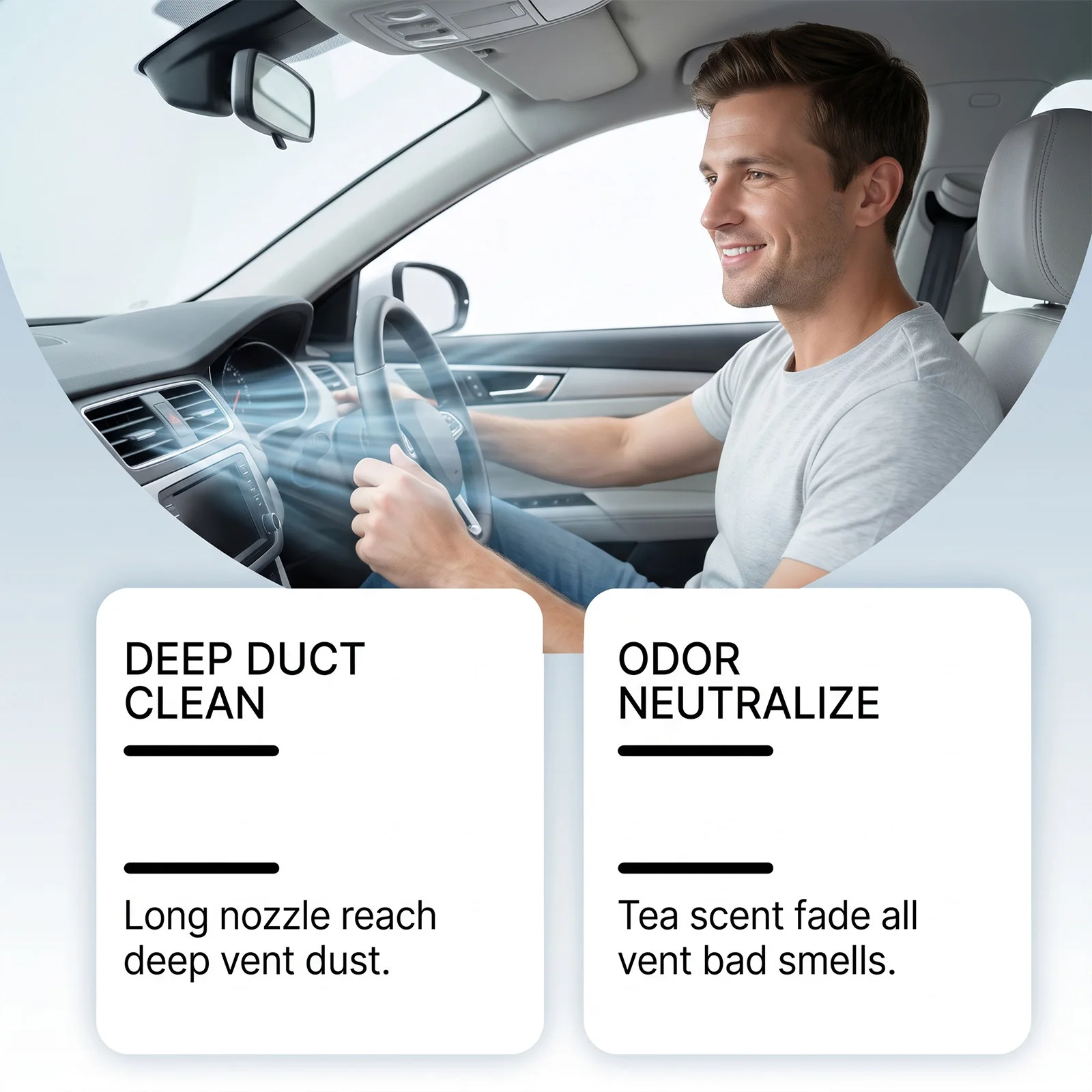 Klimaanlagen-Reinigungsspray für Autos, entfernt Geruch, Staub und Schimmel, Schaumreiniger für Klimaanlagenlüftungsschlitze, geeignet für die meisten Autos, SUVs und Fahrzeuge – Detail 10