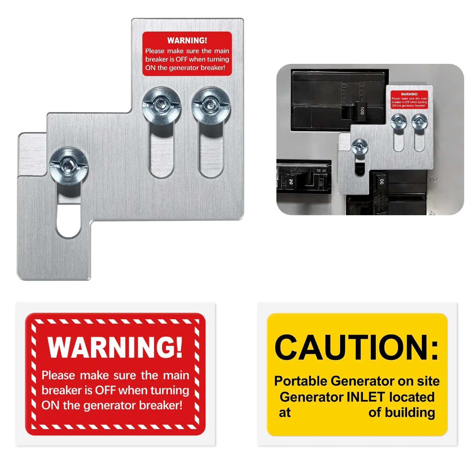 

Комплект блокировки безопасного генератора для QO и панелей Homeline 100 А, 125 А, включает в себя сверло и инструкции.