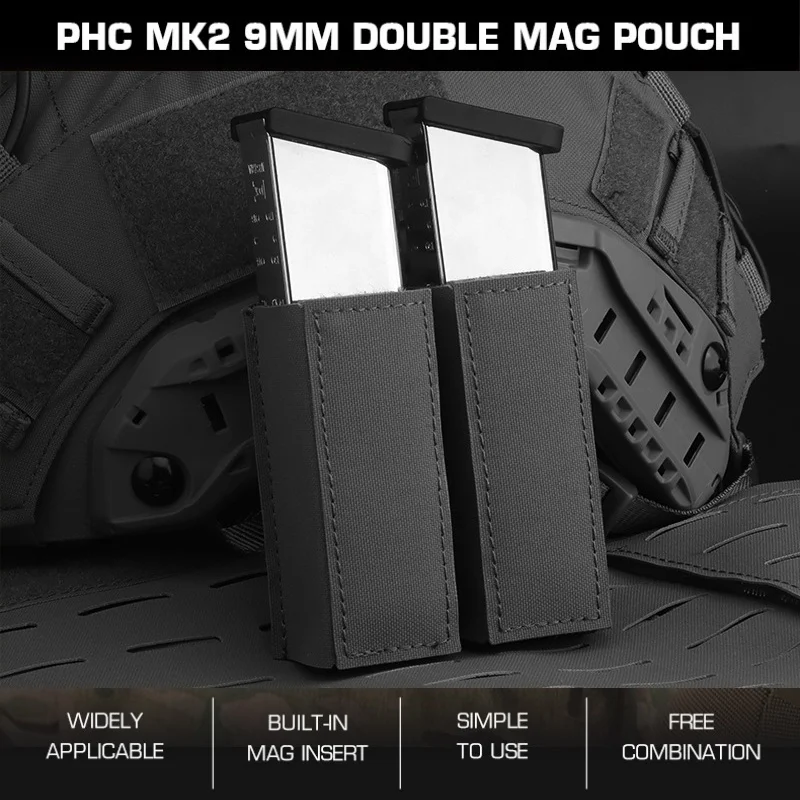 

Duty Ready 9MM Dual Mag Pouch | PHC MK2 Quick-Release Mag Holder | For Wilderness Adventure Accessories
