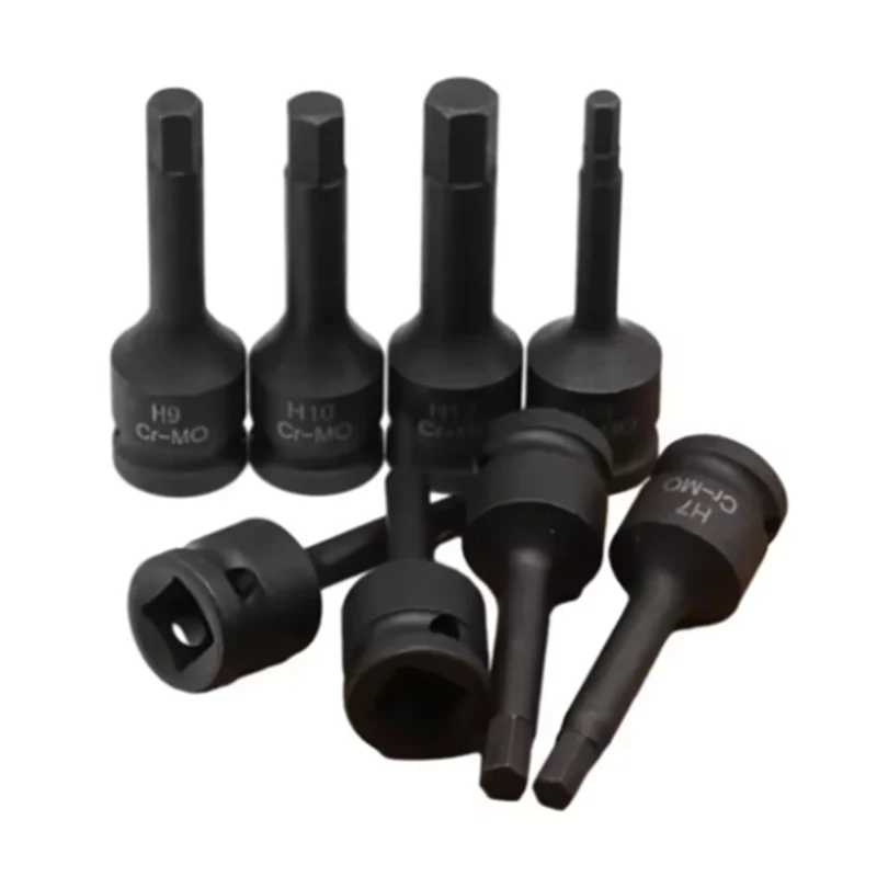 1-10pcs H4 H5 H6 H7 H8 H9 - H19 1/2Inch Drive Wrench Hexagon Sleeve Adapter Screwdriver Bit Nut Screw Socket Workshop Hand Tools