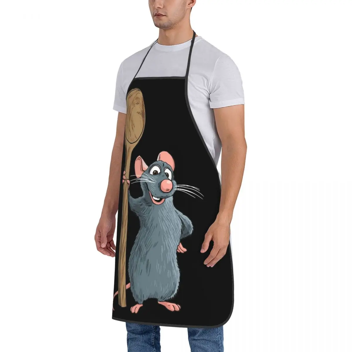 Cartoon Remy Ratatouille Apron Merchandise Oil & Water Resistant Adjustable BBQ Aprons for Men Women Chef