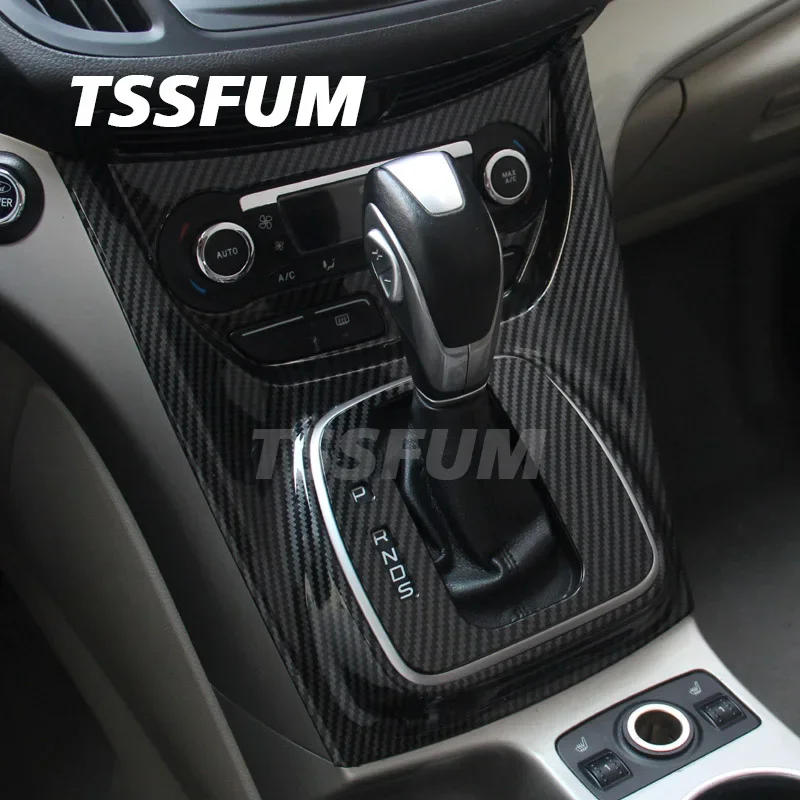 Car Interior Carbon Fiber Sticker Center Control Gear Shift Panel Cover for Ford KUGA ST 4x4 2013 2014 2015 2016 Car Accessories view 5