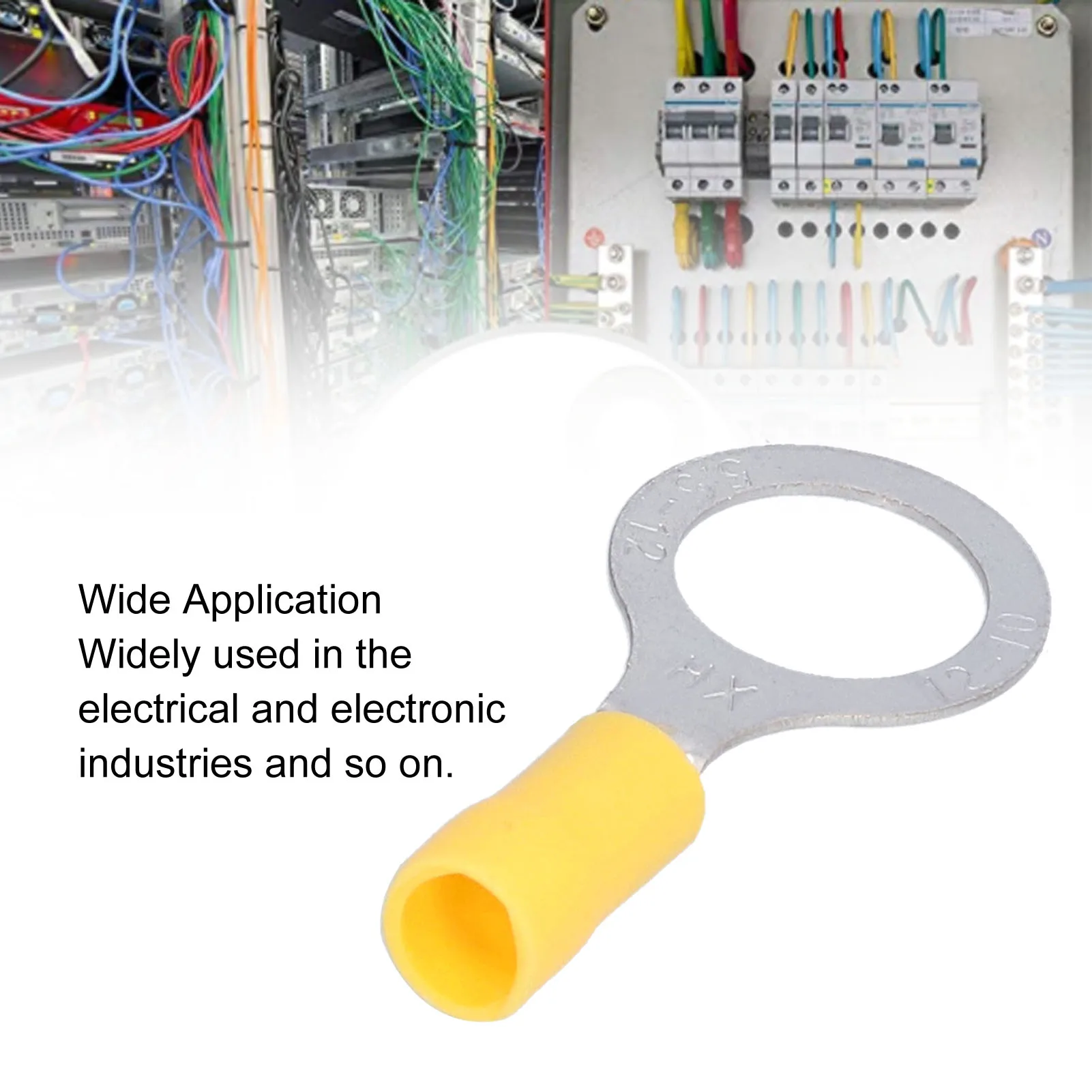 

25 шт., обжимной разъем для электрического провода, RV5‐12, комплект аксессуаров, желтый обжимной разъем для кабеля