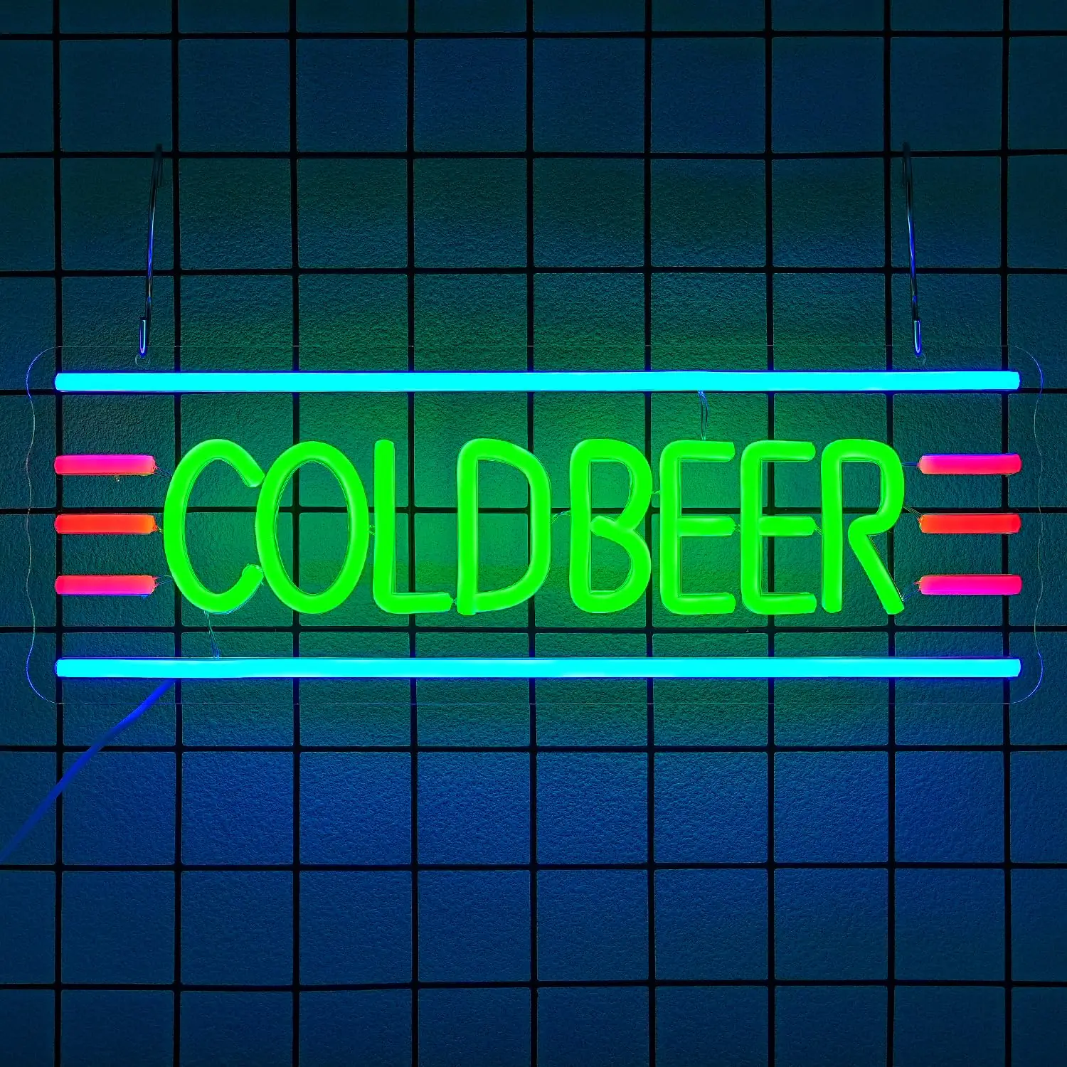 البيرة الباردة النيون تسجيل عكس الضوء ضوء للرجل الكهف للبيرة بار حانة غرفة نوم شريط المنزل مخزن نادي بيسترو عيد الميلاد جدار ديكور #1