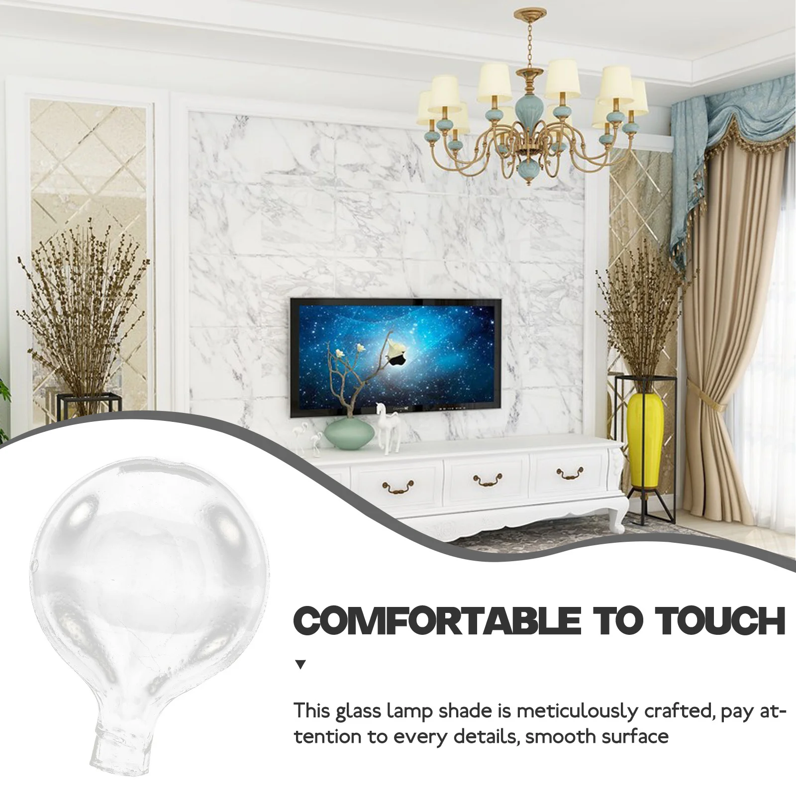 

2Pcs Glass Lampshade Clear Replacement Pendant Light Shade Modern Transparent Cover for Ceiling Light Fixture Decorative Small