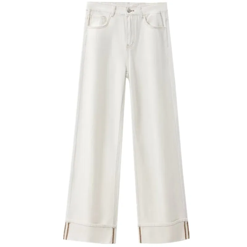 

High Waist Wide Leg Jeans Women's Summer New Sle Versatile Slimming Long Pants Casual Faionable Blue Denim Trousers