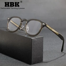 HBK Retro Oval Glasses Frames Transparent Lenses Men High Quality TR-90 Frame Glasses Women's Reading Computer Eyewear UV400