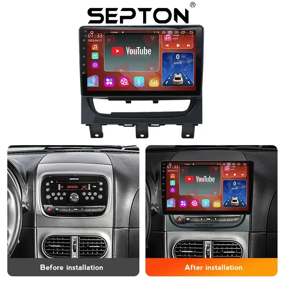 SEPTON 8+128G Car Radio for Fiat Strada Idea 2012-2016 Ram 700 Aventure Carplay 4G GPS WIFI Android Car Radio Multimedia Player