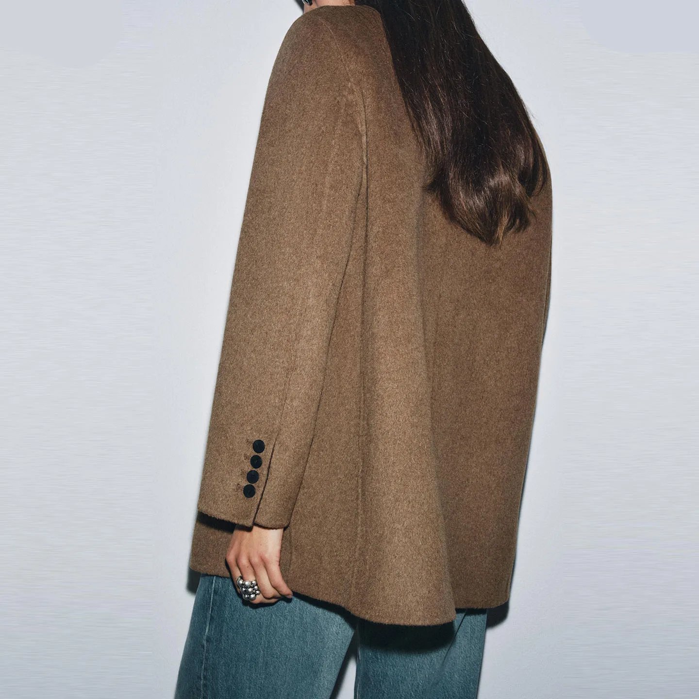 Z femmes décontracté Faion ample mixte laine costume Jaet 2025 nouveau Sle Long Sve bouton fermeture mi-longue manteau