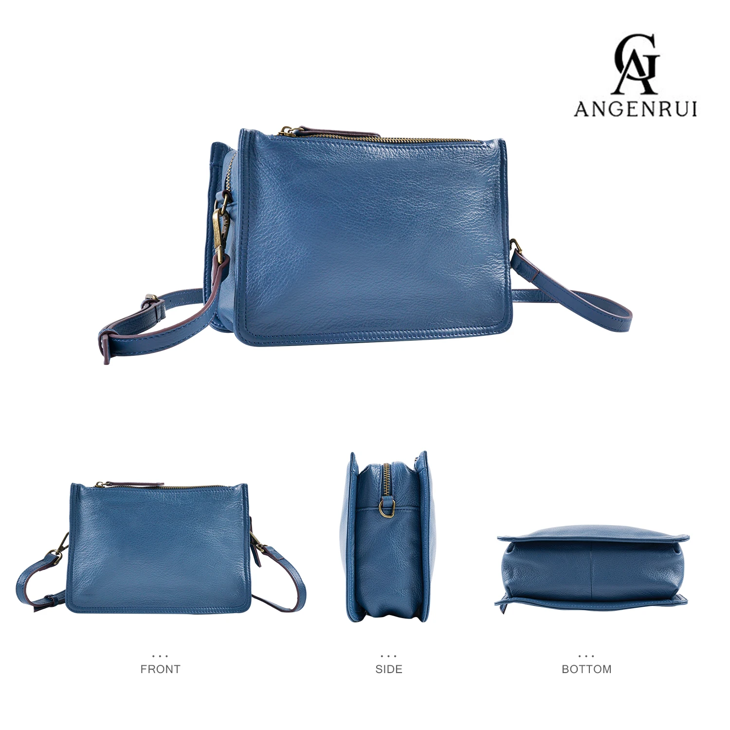 ANGENGRUI Brand 2023 nuova borsa da donna in vera pelle moda Casual e squisita borsa quadrata piccola in pelle bovina con uno strato superiore