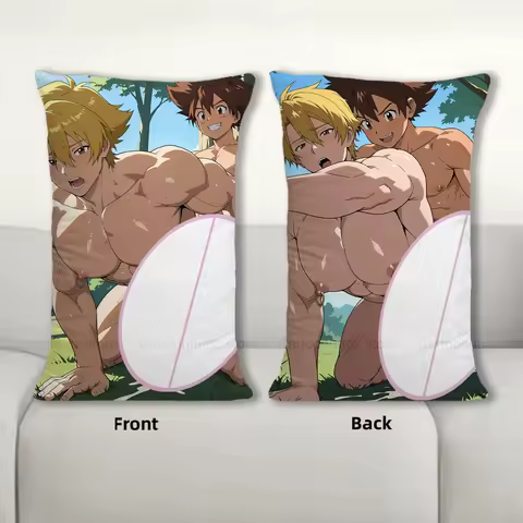 R18+ Dakimakura Anime Digimon Boys Pillow Cover Sofa Cushion Double-side Print Throw Pillow Case 40X60cm