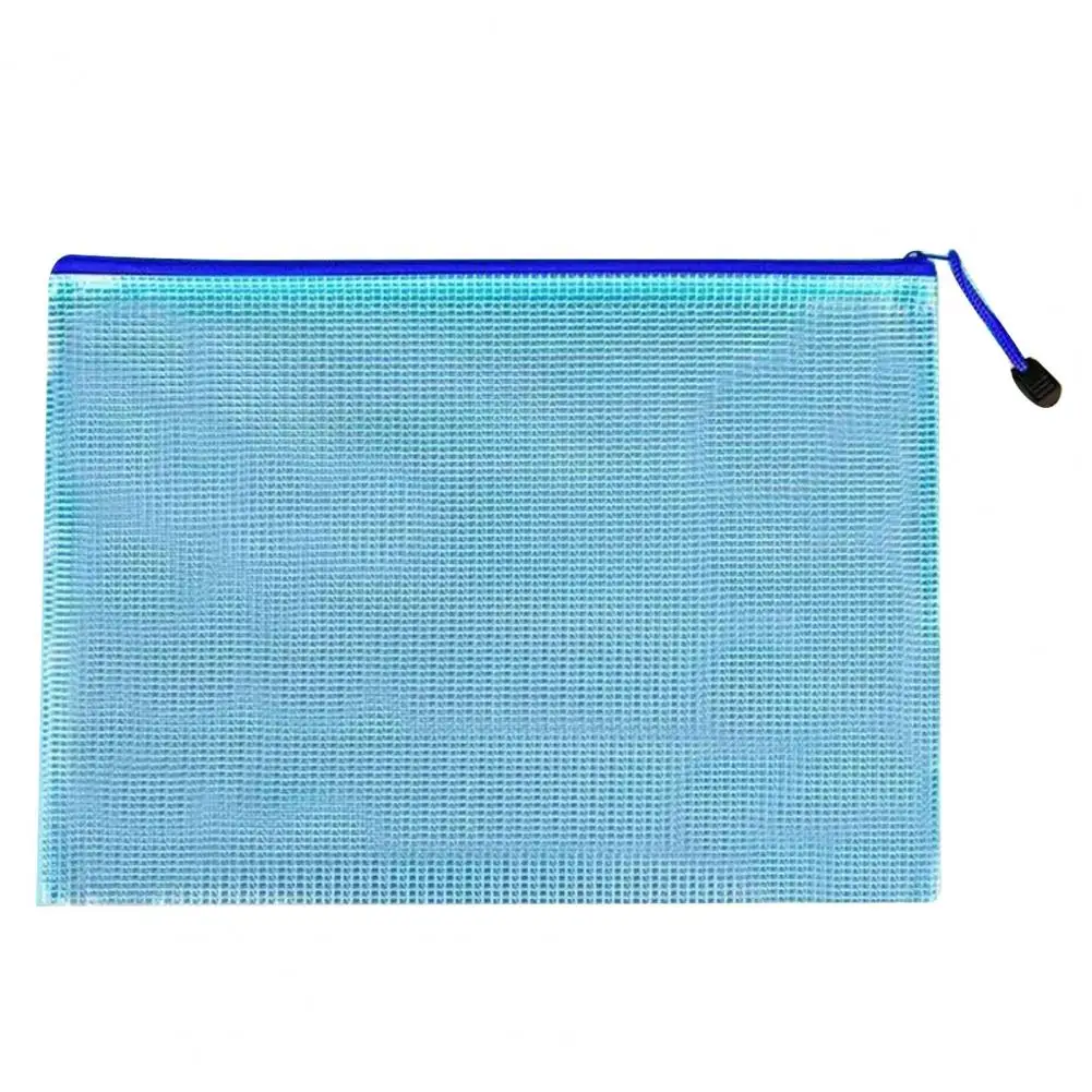 Mesh Zipper Bag File Holder 10pcs Capacity Waterproof Mesh Zipper Pouches for Organizing Documents Files Transparent for Office