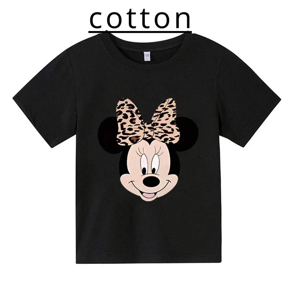 Summer 3-14 Years Toddler Clothing Minnie Mouse Children Cotton T-shirt Boys Girls T Shirt Kids Kawaii Cartoon Tops Baby Tees