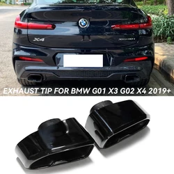 자동차 배기 팁, 스테인레스 스틸 머플러 팁, BMW G01 X3 G02 X4 2019 2020, 사각 테일 파이프 배기 시스템, 1 쌍