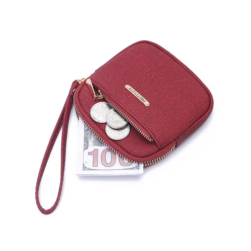 New Women's Short Wallet European and American Print Zipper Buckle Foldable Zipper Coin Purse Multi-Card Slot Phone Integrated C