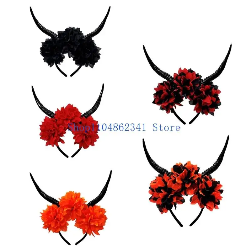 

5asd Antelope Horn Design Resin Hair Band For Role Playing Costumes And Holiday Event Halloween Party Hair Accessory