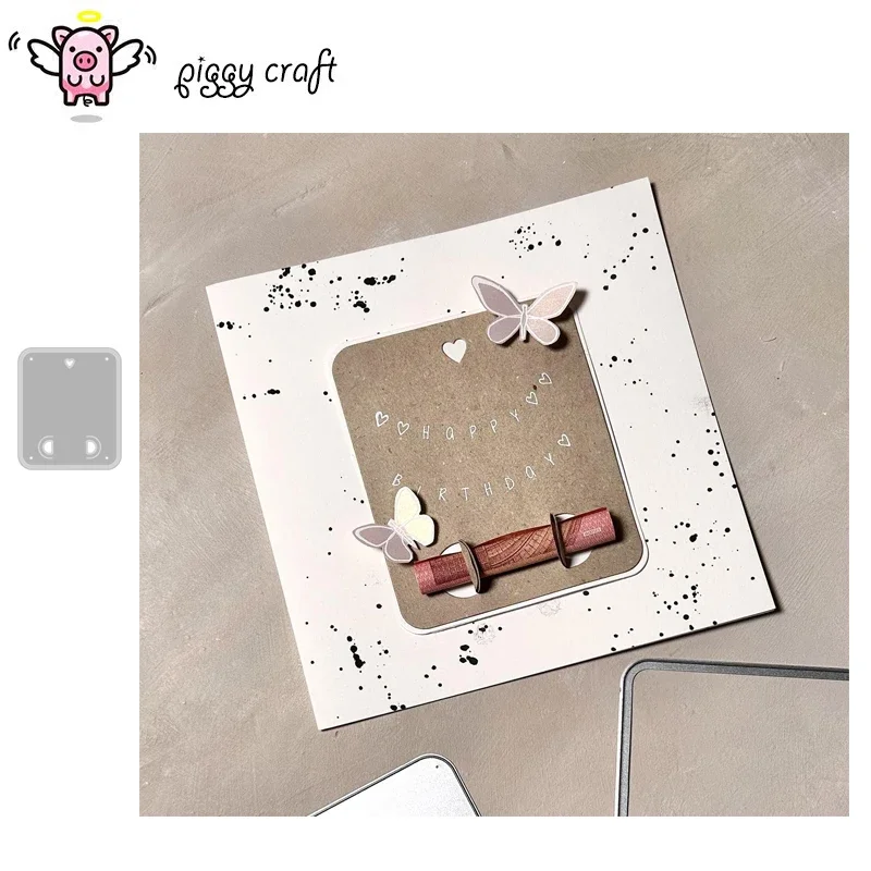 

Piggy Craft metal cutting dies cut die mold Buckle frame Scrapbook paper craft knife mould blade punch stencils dies
